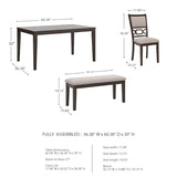 Signature Design by Ashley Langwest Dining Room Table Set, 4 Upholstered Chairs and Bench, Seats 6, Cushioned Seats, Wood, Cherry Brown Signature Design by Ashley