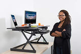 Rocelco 46" Large Height Adjustable Standing Desk Converter - Quick Sit Stand Up Triple Monitor Riser - Tall Gas Spring Assist Computer Workstation - Retractable Keyboard Tray - Black (R DADRB-46) Rocelco