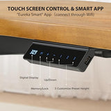 EUREKA ERGONOMIC L Shaped Standing Desk w Solid Wood Tabletop,61" Electric Corner Computer Desk, Adjustable Height Desk w Keyboard Tray,Dual Motor,LED Monitor Stand,Right/Oak EUREKA ERGONOMIC