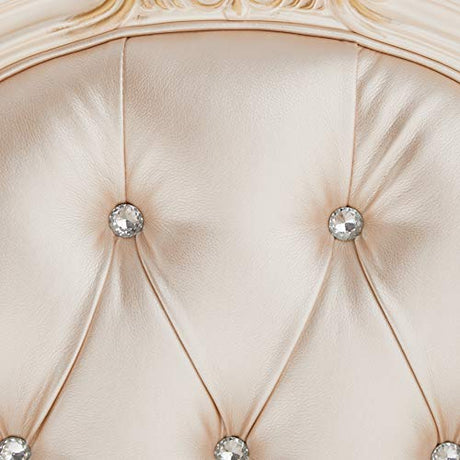 Acme Chantelle Queen Bed in Rose Gold PU & Pearl White ACME Furniture