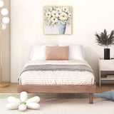 Klwenas Maec Twin Size Floating Bed Frame Without Headboard,10.5" Wood Low Profile Platform Bed with Sturdy Slats Support,Noise Free,No Box Spring Needed,Noise-Free,Easy to Assemble (Walnut, Twin) Klwenas Maec