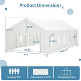 KEIKI 16X32ft Party Tent Heavy Duty, Outdoor Canopy Tent Carport Wedding Event Shelter BBQ Wedding Tents for Parties with Storage Bags & Removable Sidewall for Parties Carport Camping Garden Patio KEIKI