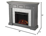 SEI Furniture Dakesbury Faux Stacked Stone 50" Electric Fireplace, Gray SEI Furniture