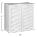 Household Essentials Tilt-Out Laundry Sorter Cabinet with Shutter Front, White, White Wood Shutter Household Essentials