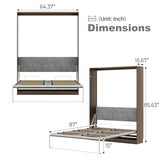 Bobve Farmhouse Murphy Bed Queen, 85" Wall Bed Folds to Save Space, Concealed Bed Frame with Hydraulic Rod and Wall Mounted Features for Apartment/Office/Guest Room Bobve