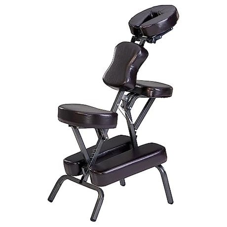 Master Massage Bedford Portable Massage Chair - Lightweight with Carrying Bag - Tattoo Height Adjustable Folding Face Cradle SPA (Coffee) Master Massage Equipment