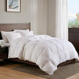 APSMILE Lightweight Down Feather Fibers Comforter Oversized King Size - Cooling Bed Comforter, Hotel Collection High Fill-Power Thin Duvet Insert for Warm Weather/Hot Sleepers, 120x98, White APSMILE