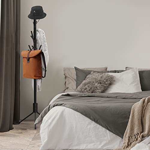 Simple Houseware Standing Coat and Hat Hanger Organizer Tree Shaped Rack, 18 Hooks, Black Simple Houseware