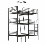 Bellemave Triple Bunk Bed for 3, bunk Bed for 3 Person, 3 bunk beds for Kids/Adults/Teenagers, Black Bellemave