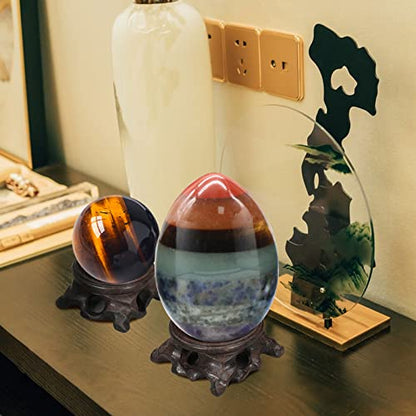 15 Pcs Mini Wooden Crystal Sphere Stands, Wooden Display Stand Crystal Ball Stand Globe Gem Base Hollow Quartz Ball Orb Holder Egg Base Wood Stand Decor Display, 0.8 Inch, 1.18 Inch, 1.57 Inc - WoodArtSupply