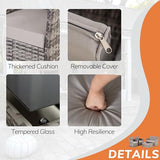 Seogwisam 4 Piece Patio Furniture Set,Outdoor Wicker Conversation Sets,Rattan Sectional Sofa w/Coffee Table,Seat Cushions for Backyard Porch Garden Poolside (Gray/Gray) Seogwisam