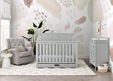 Delta Children Simmons Kids Caden 6-in-1 Convertible Crib with Trundle Drawer, Greenguard Gold Certified, Rustic Mist Delta Children
