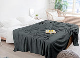 Utopia Bedding Smoke Gray 100% Cotton Blanket [Queen Size - 90x90 Inch] 350GSM Lightweight, Soft and Breathable Thermal Blanket for All Seasons Utopia Bedding