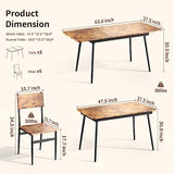 Qsun 63” Extendable Dining Table Set for 4-6 People, 7-Piece Dining Table Set for 6 People with 6 Chairs, MDF Wood Board Kitchen Table Set for Small Qsun