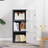 WISUNO 3 Door Vertical Stackable Storage Cabinet with Lock,Anti-Failing Device, Metal Lcoker,Organizer for Office, Home, Gym, School,Employee,Kids. (Grey) WISUNO