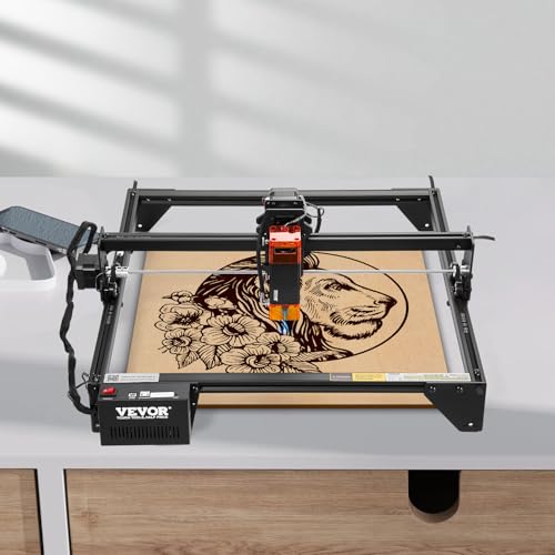 VEVOR 5W Output, Laser Engraving Cutter Machine, 14.9 x 15.7 in/38 x 40 cm Working Area, 10000 mm/min Movement Speed, Compressed Spot with Eye Protection, for Wood, Certain Metal, Black VEVOR