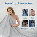 Snuggle Sac Natural Viscose Cooling Comforter Queen Size, Lightweight Breathable Silky Cooling Bedding with Q-Max>0.45 for Bedroom, Home Decor, Hot Sleepers & Night Sweats, Cool Gray 90"x90" Snuggle Sac