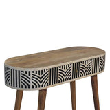 YuanDesign Artisan Furniture Solid Wood Edessa Bone Inlay Console Table YuanDesign