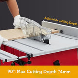 Towallmark Table Saw 10 Inch, 15 Amp 5000RPM Powerful Tablesaw With Stand & Protective Cover, 36 X 25 Inch Tabletop Saw 90° Cross Cut & 0-45° Bevel Cut, Adjustable Depth, for Woodwork Towallmark