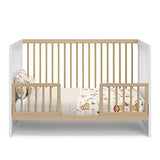 Storkcraft Calabasas 3-in-1 Convertible Crib (White with Driftwood) – GREENGUARD Gold Certified, Fits Standard Crib Mattress, Converts to Toddler Bed, Modern Style, Easy 30-Minute Assembly Storkcraft