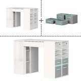 South Shore Crea Counter-Height Craft Table with Scratchproof Surface and Interchangeable Modules - 4 baskets included, Pure White South Shore