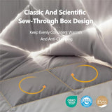Luxury Goose Down Comforter Single Size Duvet Insert All Season Bedding Quilt Grey,30x20Inch OASWET