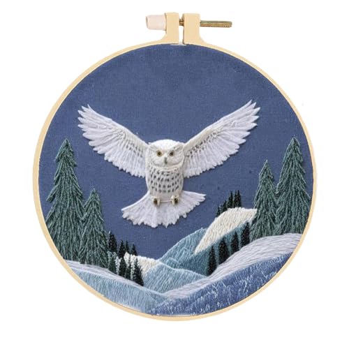 Huacan 1pc Owl Embroidery Kits for Adults Animal Home Decoration Modern Wall Stickers Cross Stitch Patterns