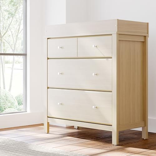 Storkcraft Horizon 3 Drawer Chest with Removable Changing Topper (Driftwood) – GREENGUARD Gold Certified Nursery Dresser, Kids’ Storage Chest with Organizer, Durable and Stylish 3-Drawer Design Storkcraft