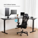 Progressive Desk L Shaped Height Adjustable Standing Desk 78" x 48" - Corner Computer Desk - Electric Stand Up Rising Workstation - Black Frame/Bright Beech Top PROGRESSIVE AUTOMATIONS