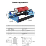 TWOTREES 360°Laser Rotary Roller,Y-axis Rotary Roller Engraving Module with Engraver Heightening Column for Engraving Cylindrical Objects Cans (Engraving Axis Tools+Engraver Heightening Column) YUYUEMI