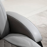 HOMCOM Faux Leather Manual Recliner, Adjustable Swivel Lounge Chair, Armchair with Footrest and Round Base for Living Room, Gray
