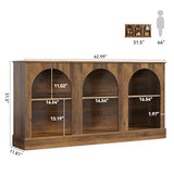 LITTLE TREE 63" Modern Console Sofa Table with 3-Tier Storage, Wooden Rectangular Foyer Table, for Entrance, Hallway, Living Room, Rustic Brown LITTLE TREE