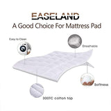 EASELAND Twin Size Mattress Pad Pillow Top Mattress Cover Quilted Fitted Cooling Protector Single Cotton Top 8-21" Deep Pocket (39x75 Inches, White) EASELAND