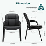 OLIXIS Waiting Room Reception Chairs Set of 8, Leather Office Desk Guest Stationary Side Chair with Padded Arms for Home Conference Lobby Area Meeting Church Medical Clinic Elderly Student OLIXIS