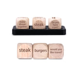 Custom Personalized Wooden Engraved Dice with Any Text (sty1) Zakally