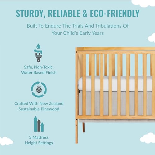 Dream On Me Synergy 5-In-1 Convertible Crib In Natural, Greenguard Gold Certified - WoodArtSupply