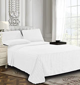 Elegant Comfort Best, Softest, Coziest 6-Piece Sheet Sets! - 1500 Premier Hotel Quality Luxurious Wrinkle Resistant 6-Piece Damask Stripe Bed Sheet Set, Queen White