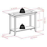Winsome Genoa Console Table with Glass Top and Shelf, 40-Inch, Espresso, for Living Room, Hallway, or Entryway Winsome