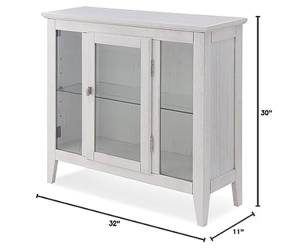 Leick Home Favorite Finds Entryway Wood Curio Cabinet in Weathered White - WoodArtSupply