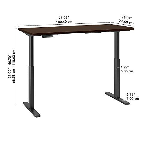 Bush Business Furniture Move 60 Electric Ergonomic Sit-Stand Computer Table for Home and Professional Office, 72W x 30D, Mocha Cherry with Black Base - WoodArtSupply