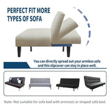 Armless Sofa Bed Slipcover Couch Cover Without Armrests Stretch Folding Futon Cover Elastic Removable (Color : White, Size : L(160-190cm)) Generic
