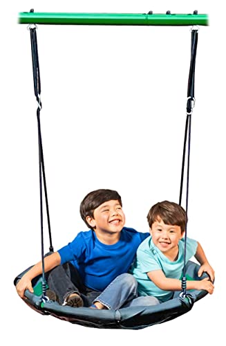 Swing, Climb and Glide Play Center. Backyard Playground Set. Easy Assembly, 7 User / 5 Station Metal Outdoor Play Set for Kids with Two Climbing Stations. 176" L x 69" Deep x 73" H, by XDP Recreation XDP RECREATION