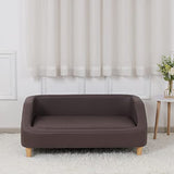 Dog Bed/Pet Sofa Bed Technology Cloth Medium-Large Pet Sleeping Couch High Wood Leg Animal Bed Sofa (Brown) AFBKSS&BB