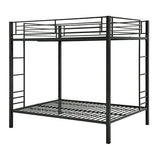DHP Full Over Full Metal Bunk Bed, Black, Space-Saving Kids Furniture, Sturdy Frame, Guard Rails, Integrated Ladder DHP