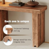 Merax Farmhouse Mango Wood Entryway Table, Minimalist Narrow Console Tables for Hallway, Living Room, Foyer, Easy Assemble, Honey Merax