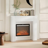 HOMCOM Modern Fireplace Mantel, Freestanding Fireplace Surround with Leg for Electric Fireplaces, 44.7" W x 40" H, White HOMCOM