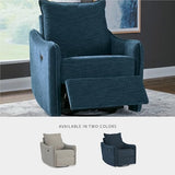 Signature Design by Ashley McBurg Contemporary Swivel Power Recliner with USB Ports, Blue Signature Design by Ashley