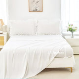 ANGIYUIN White Ruffle Comforter Set Twin 5 Pieces Ruffled Bed in A Bag with Sheets Soft Farmhouse Bedding Sets for Kids Girls Teens(White Twin) ANGIYUIN
