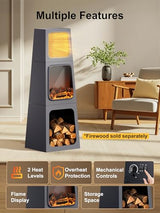 Uthfy 47" Electric Fireplace Heater for Indoor Use, Fake Corner Electric Fireplace with 2 Modes,3D Flame Effect, Overheat Protection, Large Room Space Heater for Livingroom, Bedroom, Office, Garage Uthfy