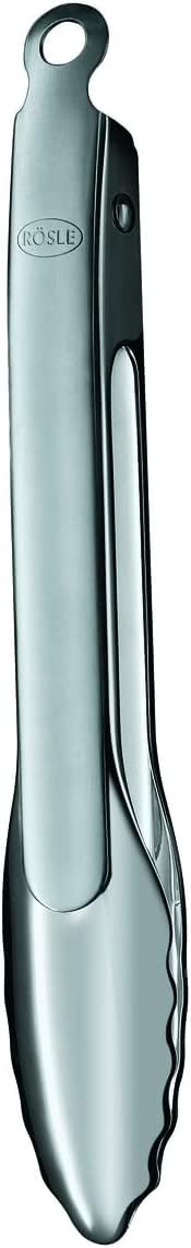 Rösle Stainless Steel 9-inch One-Handed Locking Tongs (12915)